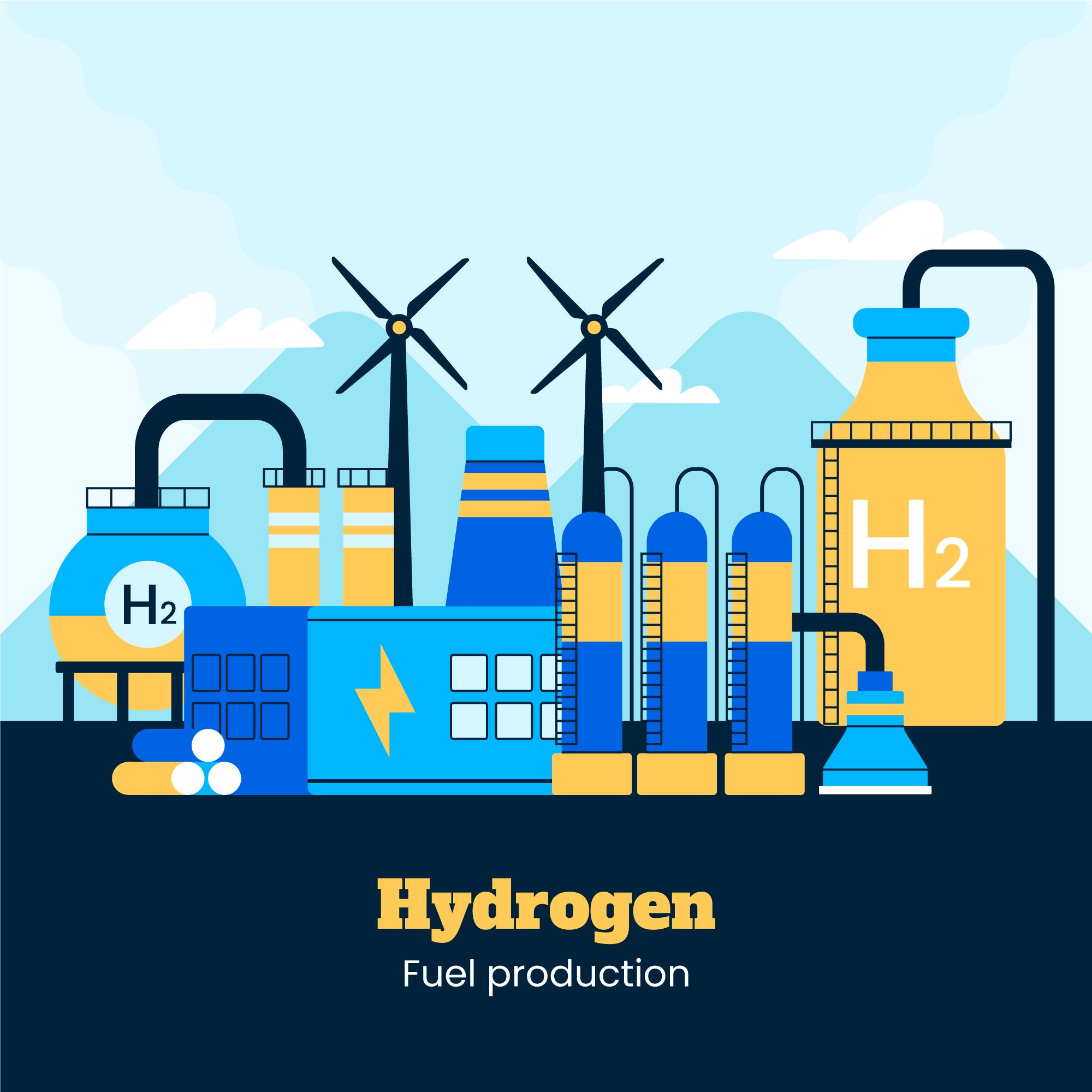 Illustration d'hydrogène design plat
